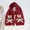 Cachecol Vermelho de Rena de Natal para Homens e Mulheres, Estilo Coreano de Inverno, Cachecol Quente Floral Dupla Face para Pescoço, Presente para Outros, Cachecol de Natal