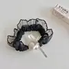 Goma para el Cabello de Encaje de Perlas Estilo Francés para Mujer, Accesorio para Moño Bajo Súper de Hada, Adorno para el Cabello de Cuerda Atmosférica t