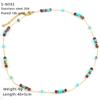 Collar de Acero Inoxidable Transfronterizo con Cuentas de Cristal y Cristal Dulce Turquesa Piedra Natural Personalizado Cadena Clavicular de Alta Gama