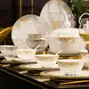 Juego de Plato y Tazón de Jingdezhen para el Hogar Vajilla de Lujo Accesible Combinación de Platos y Palillos Vajilla de Cerámica Juego de Regalo para Festival de Apertura