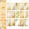 Material de Notas Retro Serie Flores de la Mañana y Flores de la Tarde Manual Retro de Flores Decoración DIY 30 Hojas 6 Estilos