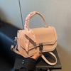 Bolsa de Tecido Versátil Transfronteiriça Feminina 2025 Nova Moda Primavera e Verão Nicho Bolsa de Ombro Transversal Bolsa Quadrada Pequena Portátil