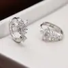 Atmósfera Europea y Americana Celebridad Dulce Geométrico Hueco Circonita Cobre Hebilla de Oreja Pendientes Transfronterizos Especial Venta Caliente Pendientes