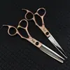 Tijeras de Peluquería Personalizadas Doradas de 6.0 pulgadas, Tijeras para Cortar el Cabello, Tijeras Planas, Tijeras para Flequillo