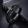 Procesamiento y Personalización del Popular Pulsera de Acero Inoxidable con Cruz de Cuero Pulsera Trenzada de Cuero Pulsera para Hombres de Amazon