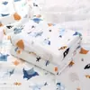 Manta Infantil, Toalla de Baño para Bebé, Algodón Puro al por Mayor, Gasa de Seis Capas, Colcha de Bebé Suave y Absorbente de Verano con Dibujos