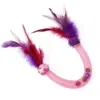 Juguete de Cuerda Elástica para Masticar Gatos, Duradero y Resistente a Mordidas, Palo Tira-Gatos con Hierba Gatera, Juguete de Plumas para Gatos de Entretenimiento Propio Alivio del Aburrimiento