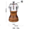 Molino de Pimienta de Madera Maciza y Acrílico con Manivela Transfronterizo Cocina Restaurante Botella de Condimento Molinillo de Pimienta para el Hogar