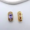 Contas Espaçadoras Multifuura Cor Dourada Real Banhadas a Cobre Incrustadas com Zircônia Material para Joias DIY Colar com Contas Pulseira Acessórios
