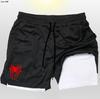 Pantalones de Playa Deportivos de Malla para Hombre Verano Doble Capa 2 en 1 Spider-Man Europeo y Americano Running Secado Rápido Impermeable
