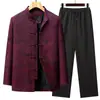 Nuevo Traje Tang Chino para Hombre de Mediana Edad y Ancianos Ropa para Padre Chaqueta Traje Estilo Chino Botón de Rana Festivo Cumpleaños Top para Abuelo