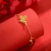 Loja de Ouro Mesmo Estilo Pulseira Borboleta Ouro Antigo para Mulheres Joia de Mão Retrô Novo Estilo Chinês Pulseira Versátil Atacado
