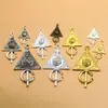 Pendente Triangular Redondo de Liga de Metal Árabe do Oriente Médio Transfronteiriço Pendente em Relevo Colar Geométrico DIY Acessórios para Mala