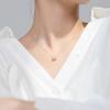 Collar de Plata Nalan s925 Pequeño Fresco Elegante Diamante Diamante Amarillo Simple Redondo Cadena Clavícula D6682