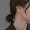 Fivela de Orelha Hexagonal de Prata S925 Nalan Estilo Coreano Simples Pequena Personalidade Elegante Joia de Orelha M02216