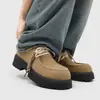 Zapatos de Cuero Casual Versátiles de Moda Retro con Suela Gruesa para Aumentar la Altura, Estilo Británico, Tendencia, Zapatos Canguro para Hombre, Novedad Primavera 2026