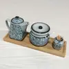 Conjunto de Potes Cerâmicos Estilo Japonês para Condimentos Porta-Palitos Porta-Azeite Potes para Condimentos Porta-Hashis Gaiola para Hashis Pote para Pimenta Porta-Vinagre Garrafa de Molho de Soja