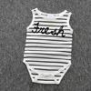 Mono sin mangas de Summer Infant para hombre y mujer, Traje de gateo con estampado de letras y triángulo, Traje holgado de rayas finas