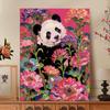 Pintura Digital DIY Panda Serie Animal con Caqui Simbolizando Buena Fortuna, Relleno y Coloración Hechos a Mano Pintura Decorativa para Alivio del Estrés