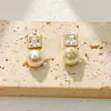 Pendientes de Perla y Circonita de Gama Alta para Todo Tipo de Atuendo Pendientes de Lujo Ligero Pendientes de Mujer para el Trabajo