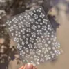 Pegatinas para Uñas de Camelia de Primavera Estilo Hada de Celebridad de Internet con Brillo de Concha en Relieve, Flores de Cristal, Flores de Cerezo y Decoraciones de Uñas de Flor de Durazno