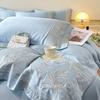 Juego de Cama de Lujo de Seda Helada de Cuatro Piezas para Verano Modelo Nuevo 2026 Ropa de Cama Suave y Sedosa para Dormir Funda Nórdica Sábana