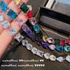 Pulsera de mujer rica chapada en oro blanco de 18 quilates cristal gema en forma de diamante de alto carbono Amor cuadrado Oval gota de agua circón
