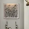 Pintura Decorativa Minimalista de Luxo Leve Estilo Italiano, Arte de Parede de Alto Padrão Feita Sob Medida para Sala de Jantar, Pintura Abstrata de Nicho, Mural de Villa