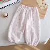 Pantalones Anti-Mosquitos para Niñas Verano Delgados Elegantes Pantalones para Niños Pantalones Bombachos Ropa Exterior Casual Cortos de Nueve Décimas Partes Ropa de Verano