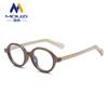 Gafas de miopía con montura redonda pequeña estilo japonés retro para hombre y mujer, montura óptica estilo Harajuku, TR90, antiluz azul.
