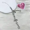 Estilo de chica llavero colgante de lazo coreano cadena corta creativa para teléfono móvil accesorios de estrella de cinco puntas de amor decoración de bolsa