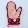 Guantes de poliéster para microondas con aislamiento navideño, guantes de silicona personalizados de un solo lado para barbacoa, resistentes al calor y anti-quemaduras, con logo personalizado