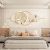 Pintura Decorativa Moderna Simples de Cabeceira Pintura de Luz Pintura de Luz Luxo Leve Fundo Creme Pintura de Parede Murais de Quarto