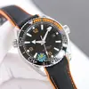 Relógio Haima 600 automático mecânico de pulseira de aço, direto da fábrica europeia, masculino, 1/4 constelação laranja