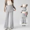 Pantalones de maternidad para usar al aire libre, versátiles y elegantes, nueva moda de primavera para mamás a la moda, pantalones de maternidad ligeramente acampanados