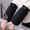 Mangas Impermeables Estilo Coreano para Mujeres Adultas Cocina Tareas del Hogar Mangas Anti-Manchas Otoño e Invierno Trabajo Mangas Anti-Suciedad Estilo Corto