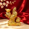 Adorno Artesanal de Gallo Dorado Atrae Riqueza para Decoración de Hogar, Tienda, Escritorio, Oficina, Regalo para Ceremonia de Apertura, Decoración de Bendición