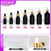 Botella gotero transparente de 10 ml con cabeza de goma, botella de aceite esencial de fondo grueso color marrón té, botella de vidrio oscuro para solución madre de esencia