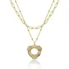 Collar Colgante de Moneda Europea y Americana de Amazon Cadena de Moda Abierta en Capas Tendencia Joyería de Cadena Regalo para Mujeres