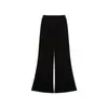 Calça Feminina Amybaby Inverno 2025 Novo Estilo Simples Versátil Forrada com Lã Emagrecedora Solta Flare