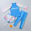 Traje de baño para niñas 2025 Nuevo Tallas Mediana y Grande Traje de baño de pantalón largo para niños Protección solar Traje de baño dividido Venta al por mayor transfronteriza