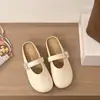 Novas Meias-Pantufas Femininas Fechadas no Bico 2026 Verão Strass Delicado Fivela Francesa Macia Velcro Solado Macio Sandálias Slip-On