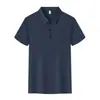 Camisa Polo Sin Costuras de Seda Helada con Sensación Fresca, Camisa Cultural de Exposición de Negocios de Alta Gama, Camiseta de Manga Corta, Camisa Polo Corporativa, Uniforme de Trabajo