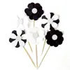 Rosa y azul tierno pequeño hermoso Super flor enchufe hermoso inserto para palillo de dientes diamante decoración de pastel accesorios bandera 6 piezas