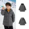 Roupas Infantis Balabala Nova Jaqueta de Penas para Meninos e Meninas, Casaco Quente de Comprimento Médio de Inverno para Crianças Mais Velhas