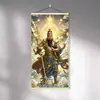 Guanyin, el Dios de la Riqueza, Pintura Decorativa, Pintura Colgante, Pintura en Rollo Atrae-Riqueza, Adecuada para Sala de Estar, Dormitorio, Estudio, Puede Añadir Logo
