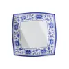 Prato de Melamina Azul e Branco A5 Talheres de Restaurante e Hotel Prato para Pratos Frios Prato de Plástico Prato de Jantar Criativo Imitação de Porcelana Prato Comercial