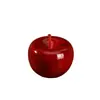 Talla de Madera Manzana Sándalo Rojo Seda Dorada Nan Adorno Regalo de Navidad Caja de Regalo
