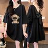 Camiseta de Manga Curta Versátil de Algodão Puro Tendência Moda Plus Size para Mulheres Verão 2025 Nova Blusa Solta que Cobre a Barriga