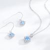 Plata de Ley S925 Nueva Llegada Azul Marino Copo de Nieve Circonita Collar Pendientes Diseño de Nicho Flor Todo-partido Juego de Joyería